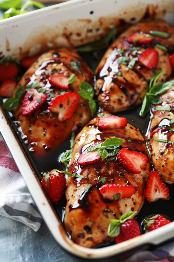 Strawberry Balsamic Chicken - Strawberry Dinner Ideas