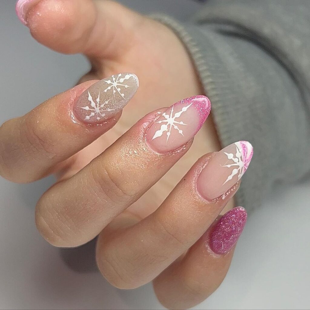 Pink Christmas Nails