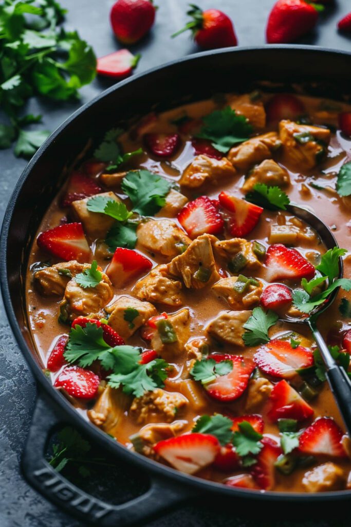 Creamy Strawberry Curry with Chicken - Strawberry Dinner Ideas