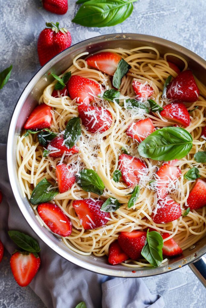 Strawberry Basil Pasta - Strawberry Dinner Ideas