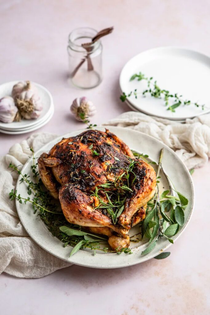 Herb and Garlic Roasted Chicken - Christmas Dinner Ideas