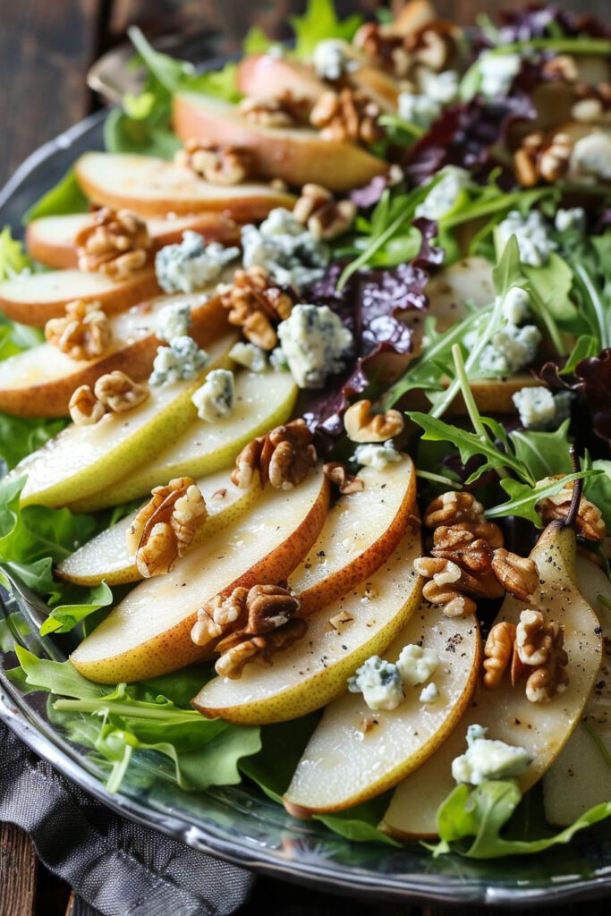 Pear and Gorgonzola Cheese Salad with Walnuts - fruit salad recipes