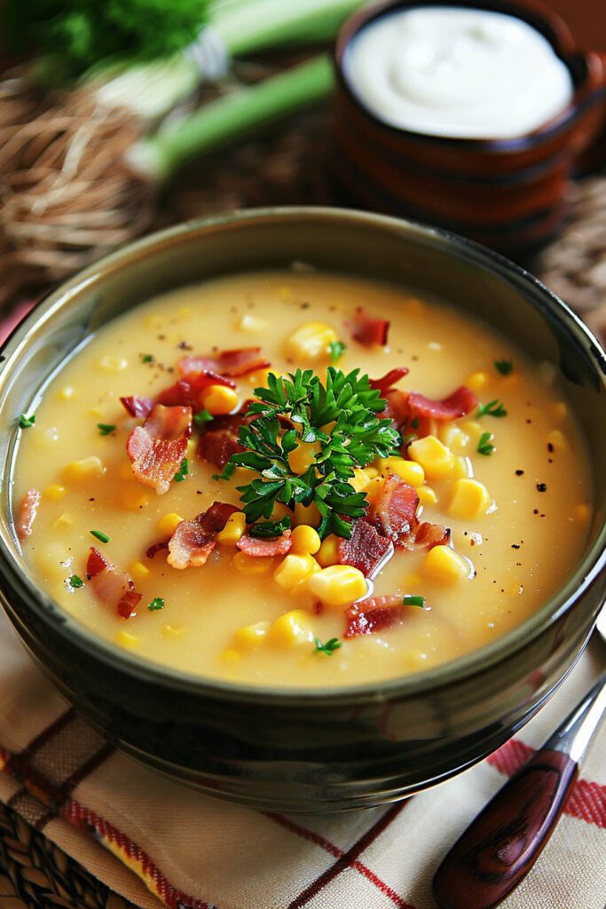 Creamy Corn and Bacon Soup - Cream Soup Recipes