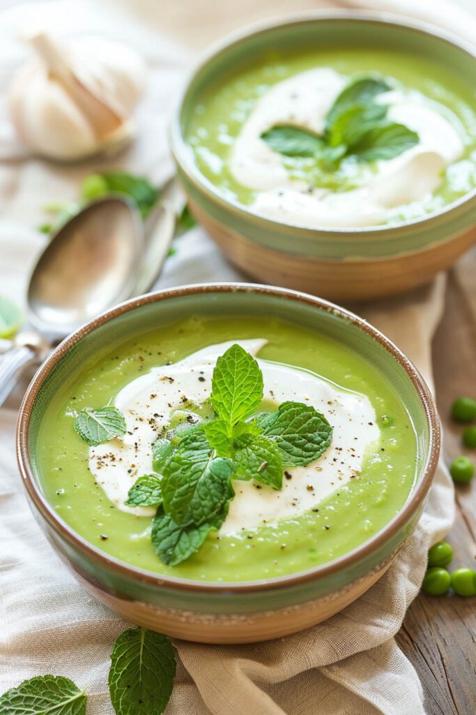 Creamy Pea Soup with Mint - Cream Soup Recipes