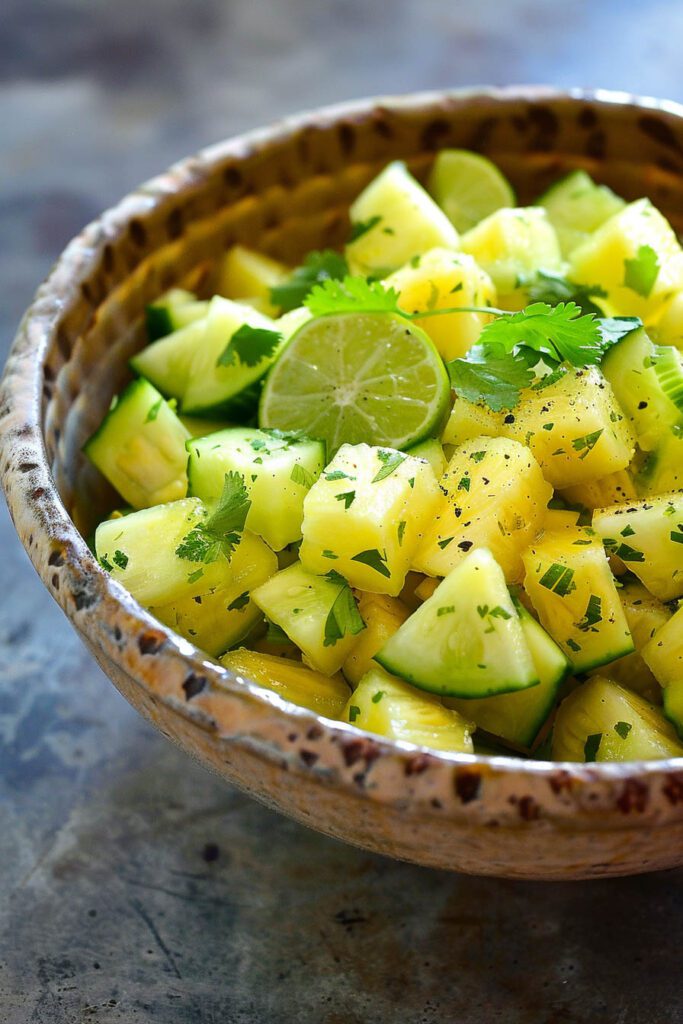 Pineapple Cucumber Lime Salad - fruit salad recipes