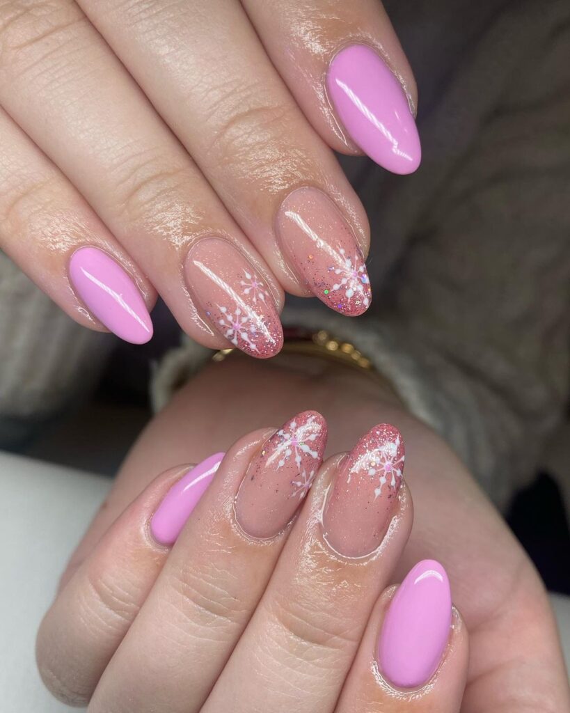 Pink Christmas Nails