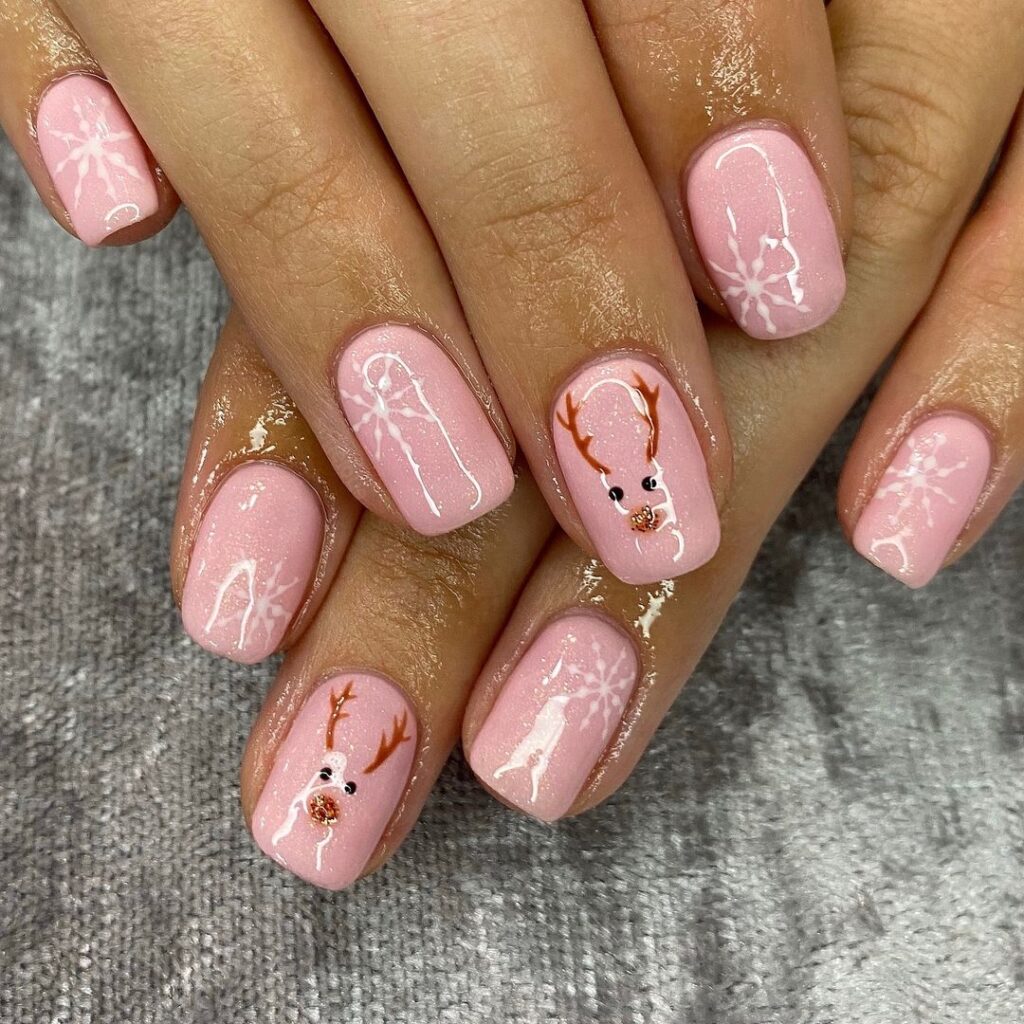 Pink Christmas Nails