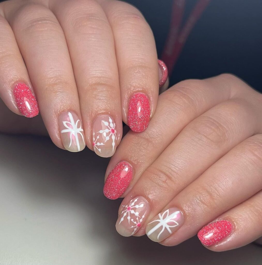 Pink Christmas Nails