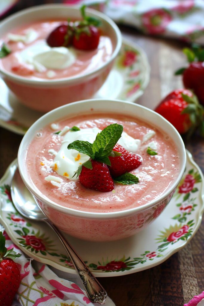 Chilled Strawberry Soup - Strawberry Dinner Ideas