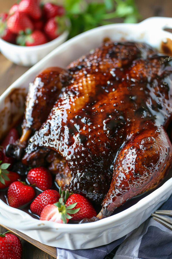 Roasted Duck with Strawberry Orange Glaze - Strawberry Dinner Ideas