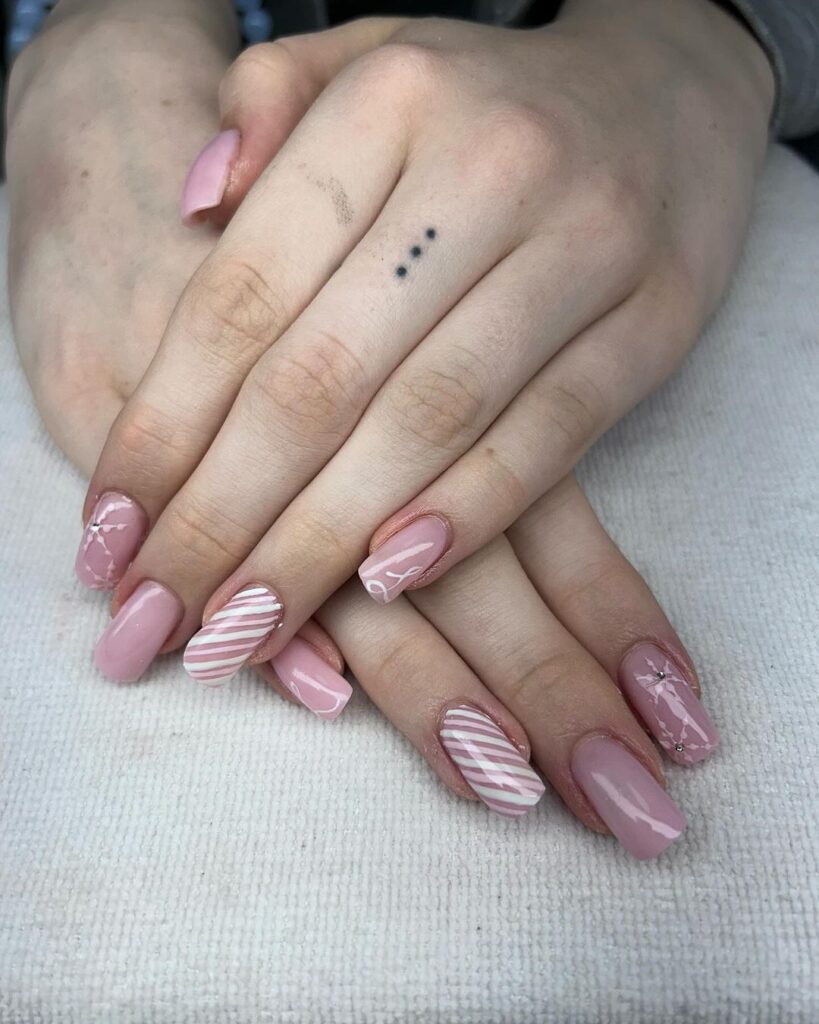 Pink Christmas Nails