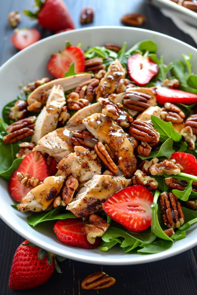 Strawberry Pecan Chicken Salad - Strawberry Dinner Ideas