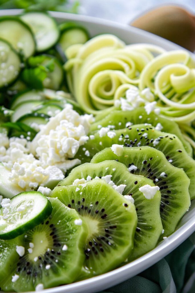 Kiwi and Cucumber Spiral Salad - fruit salad recipes