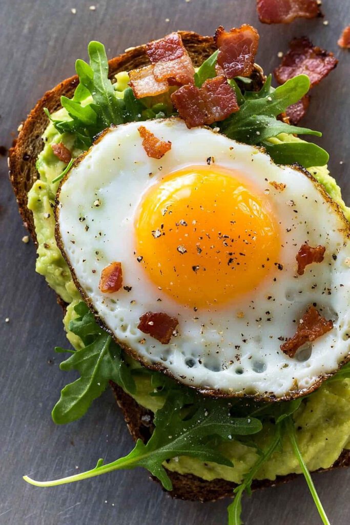 Hearty Bacon & Egg Avocado Toast - Avocado Toast Ideas