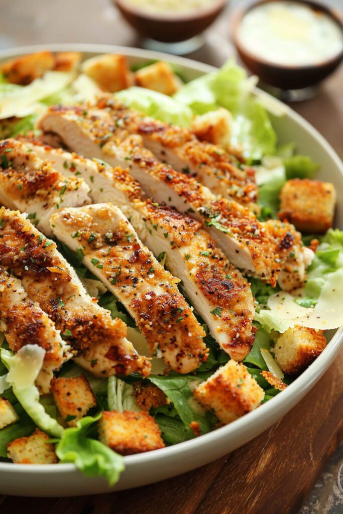 Caesar Salad with Crispy Chicken