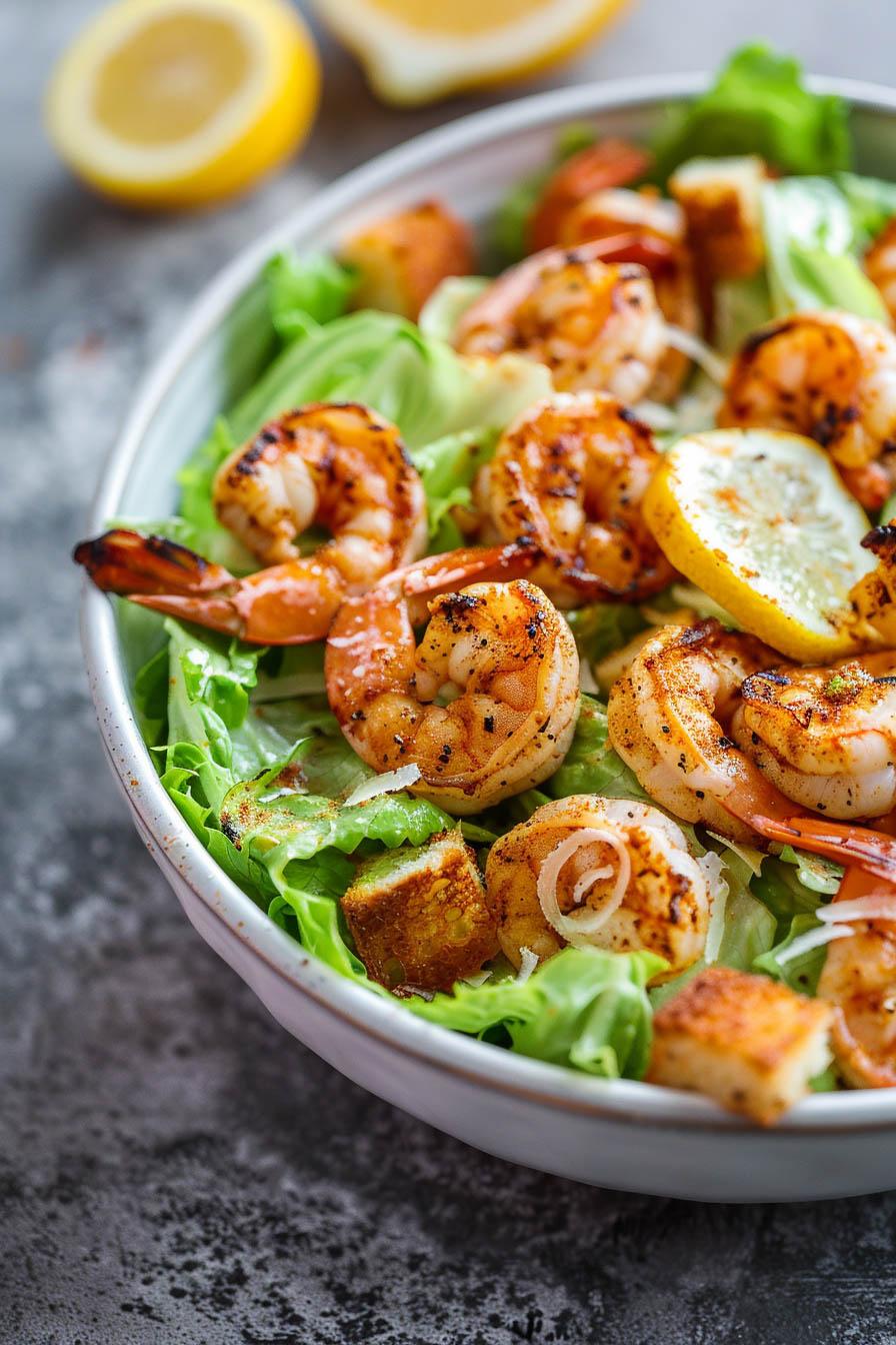 Caesar Salad with Grilled Shrimp