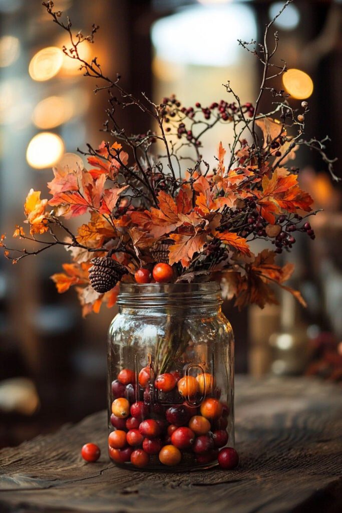 Mason Jar Centerpieces - Fall Decor Ideas