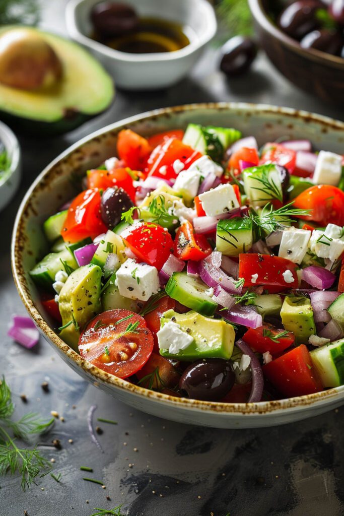 Greek Salad with Avocado