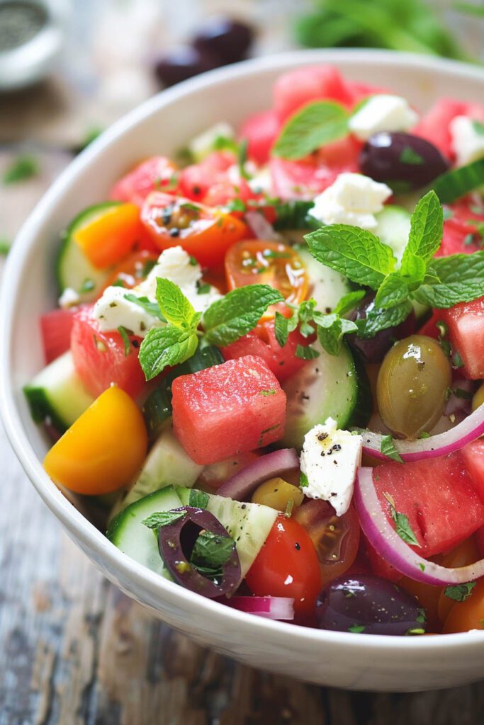 Greek Salad with Watermelon