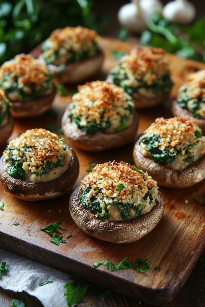 Turkey and Spinach Stuffed Mushrooms - ground turkey recipes