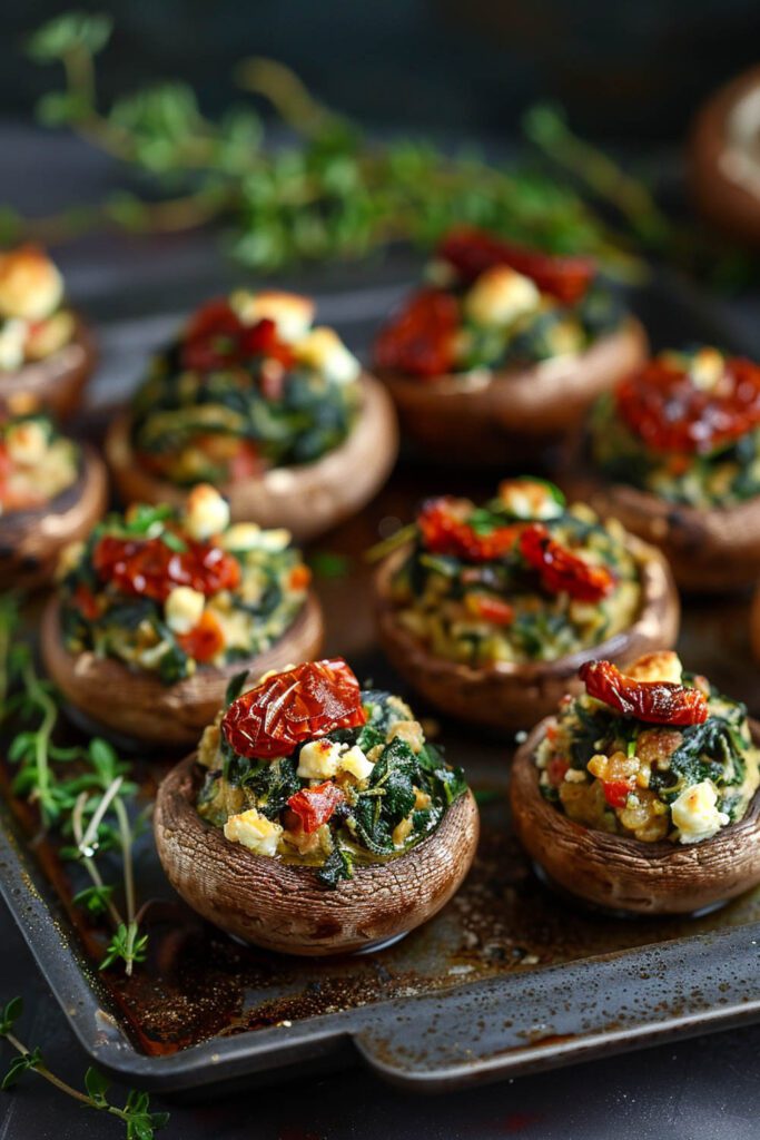 Mediterranean Stuffed Mushrooms - Mediterranean Diet Recipes