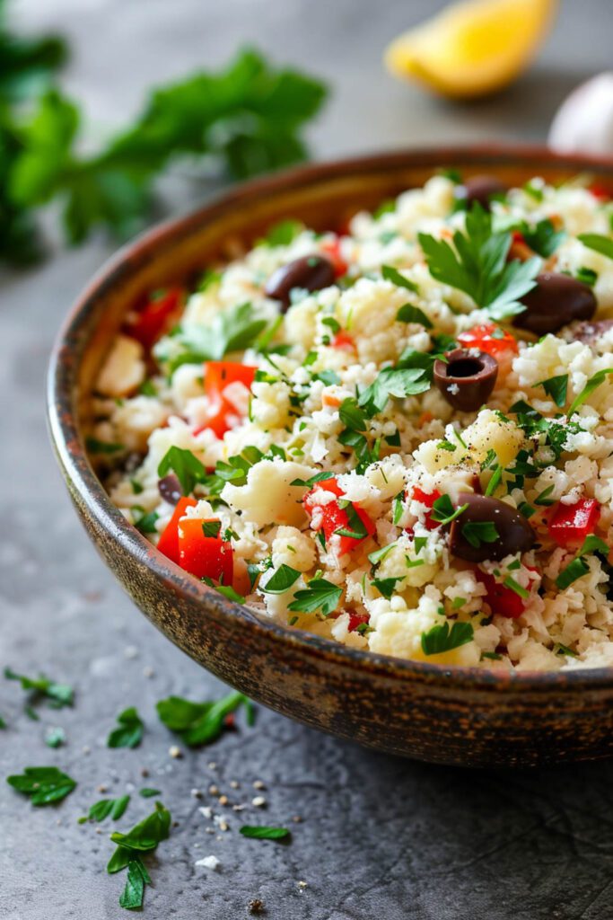 Mediterranean Cauliflower Rice - Mediterranean Diet Recipes