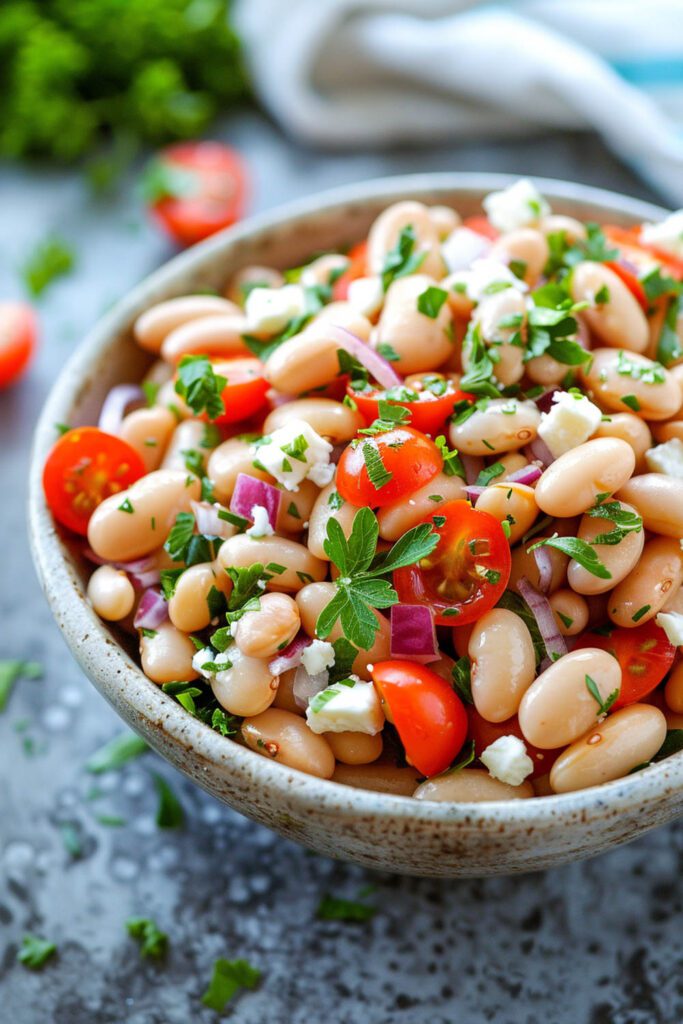 Mediterranean White Bean Salad - Mediterranean Diet Recipes