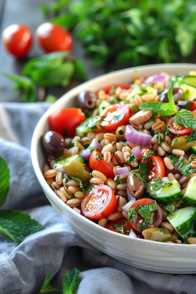 Mediterranean Farro Salad - Mediterranean Diet Recipes