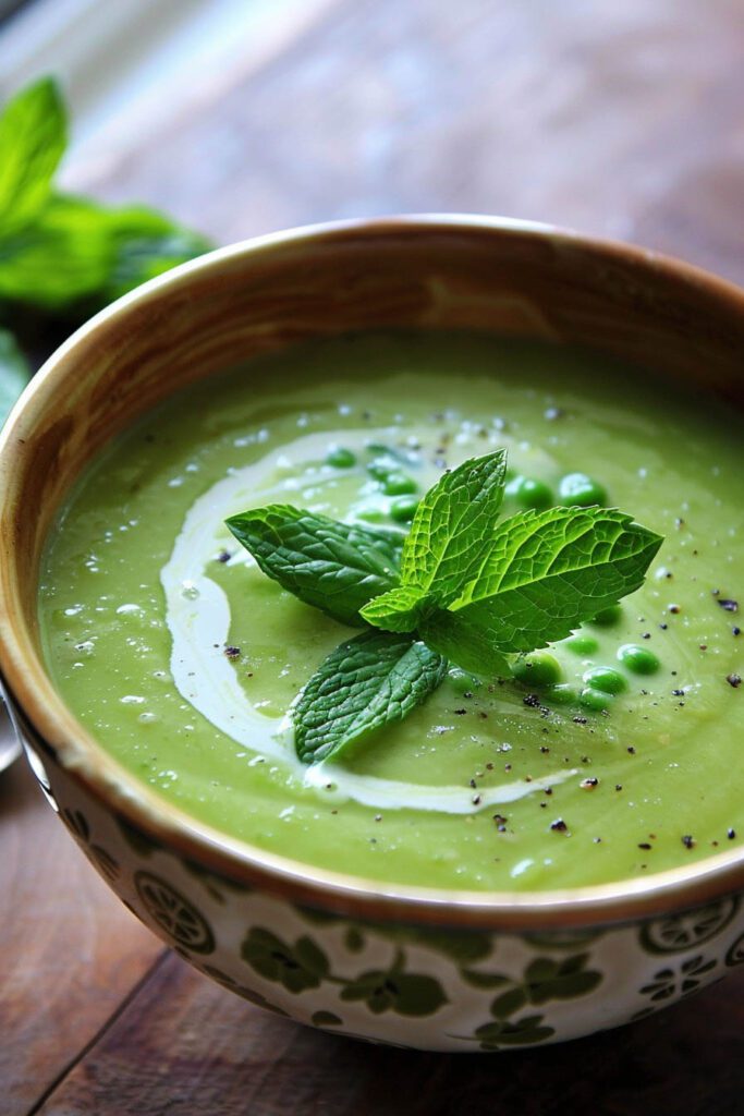 Creamy Pea Soup with Mint - pea recipes