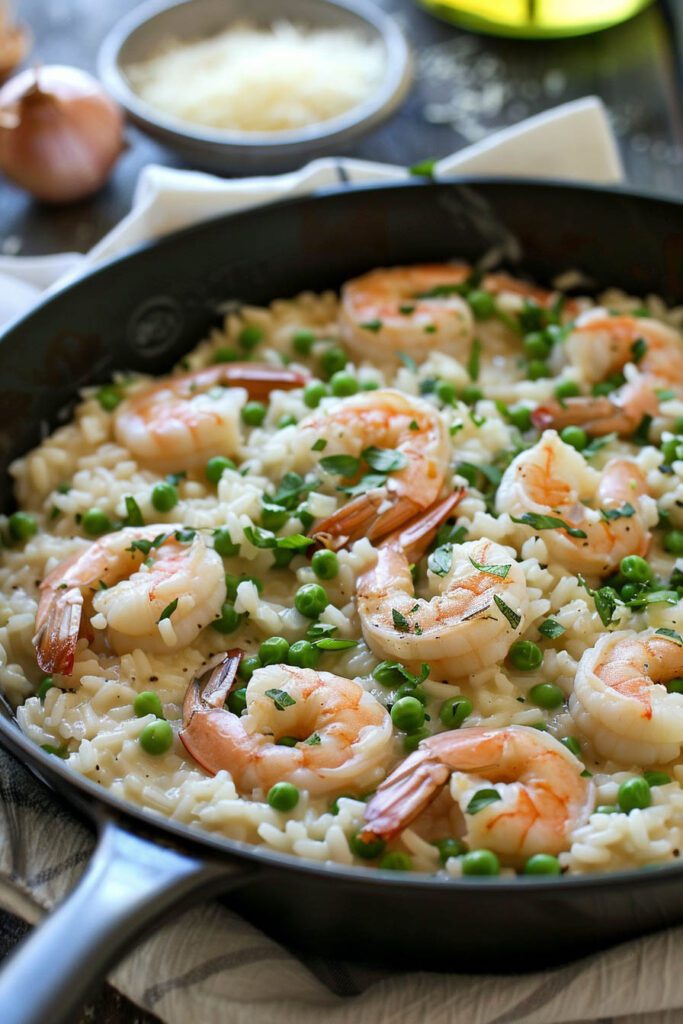 Shrimp and Pea Risotto - pea recipes