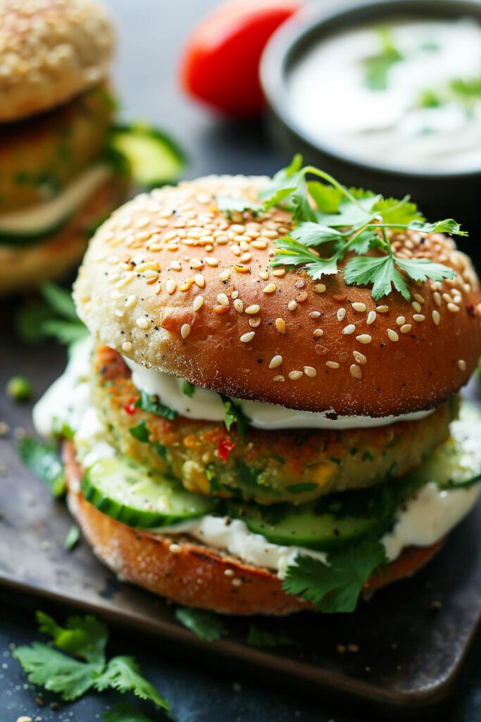 Vegetarian Pea and Chickpea Burger - pea recipes