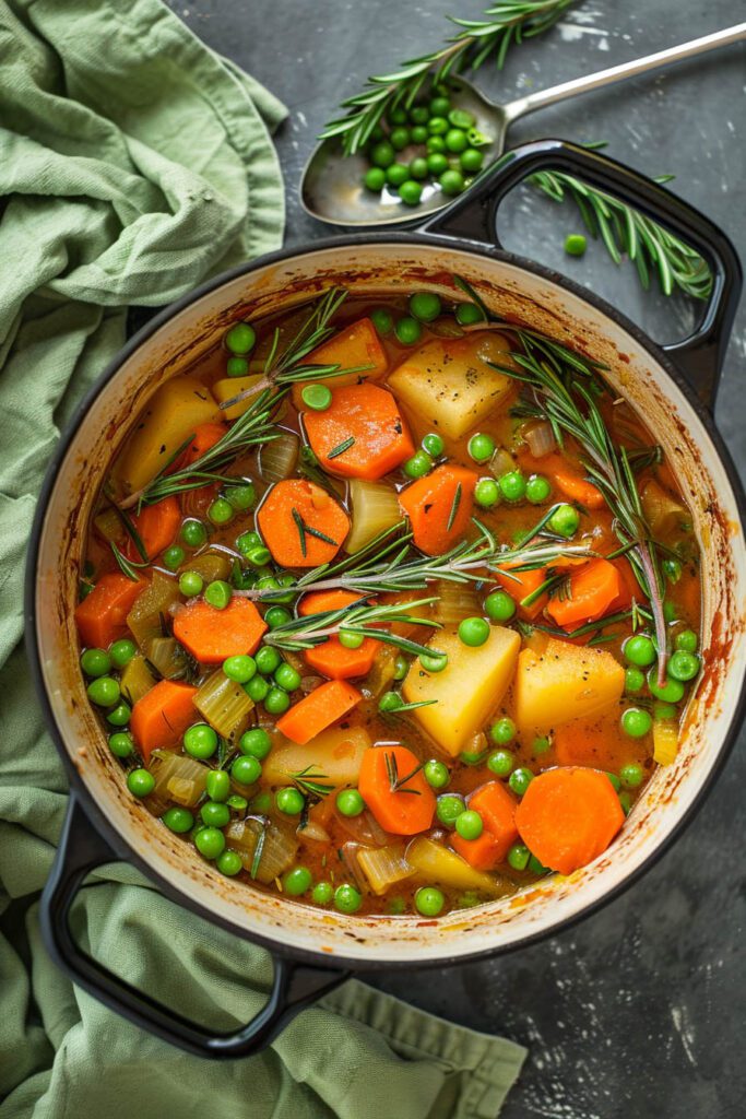 Peas and Carrots Stew with Rosemary - pea recipes