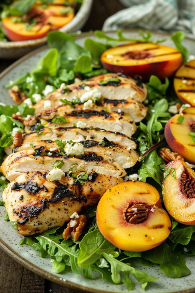 Grilled Peach and Chicken Salad - peach recipes