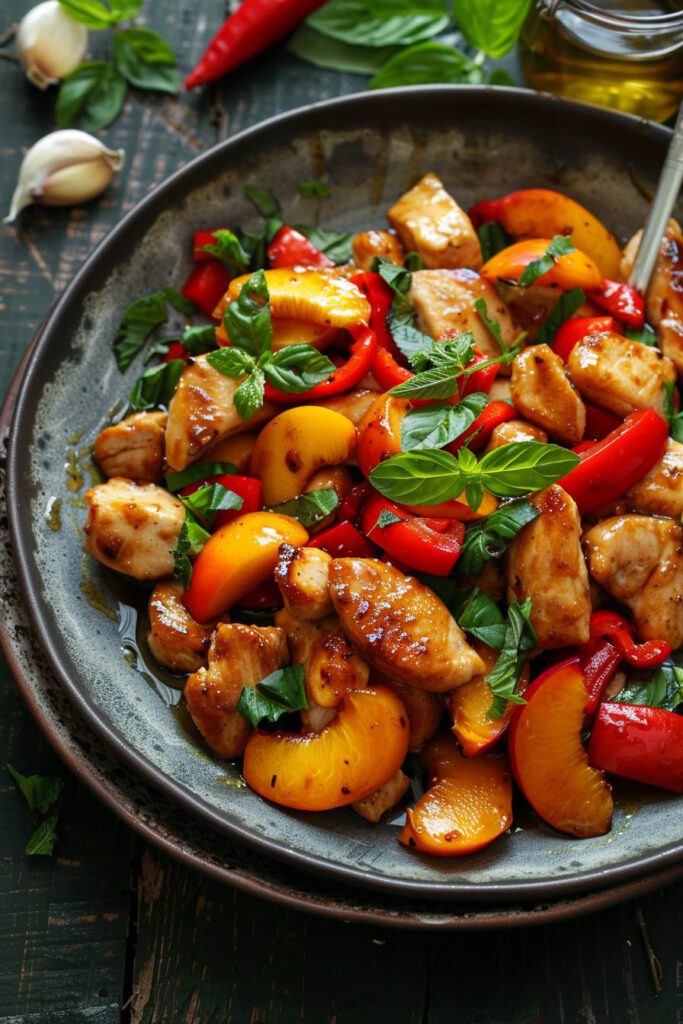 Peach and Chicken Stir-Fry - peach recipes