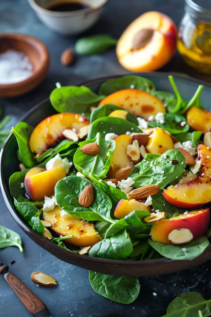 Peach and Spinach Salad - peach recipes