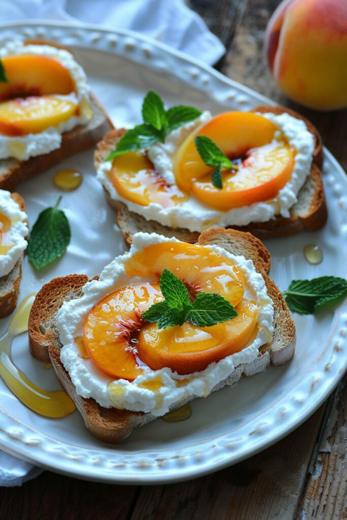 Peach and Ricotta Toast - peach recipes