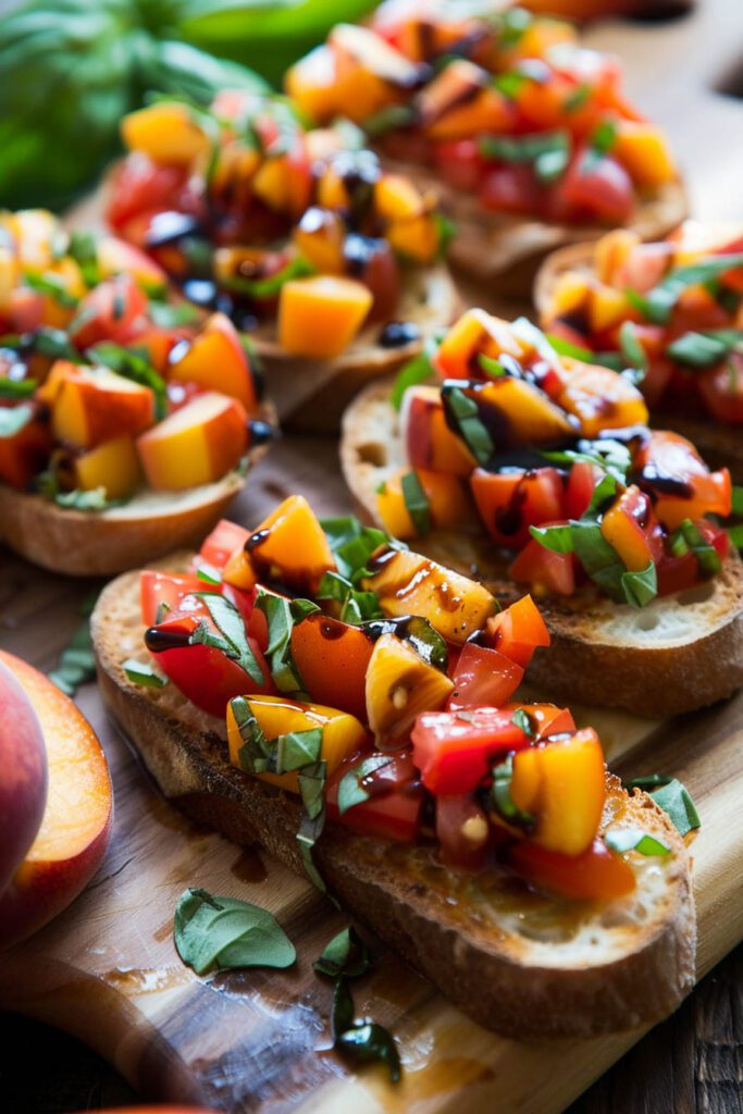 Peach and Tomato Bruschetta - peach recipes