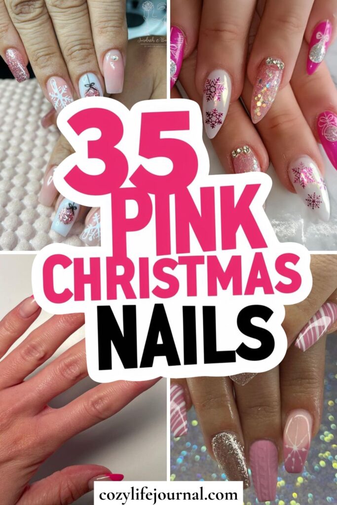 Pink Christmas Nails