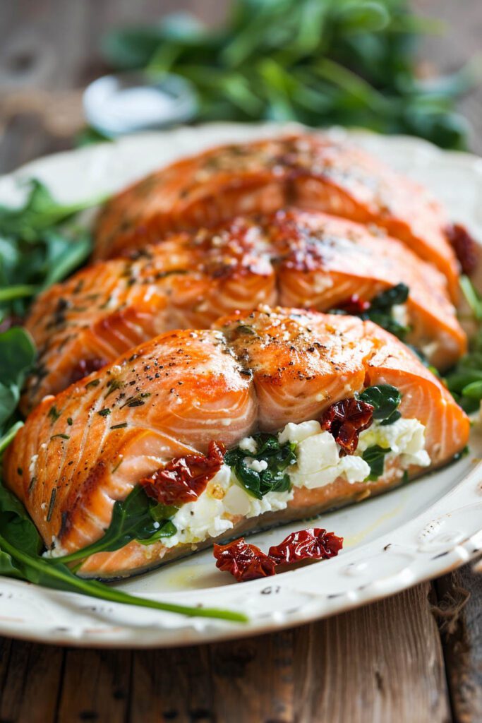 Mediterranean Stuffed Salmon - Salmon recipes