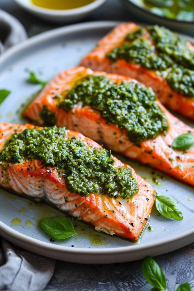 Pesto Salmon - Salmon recipes