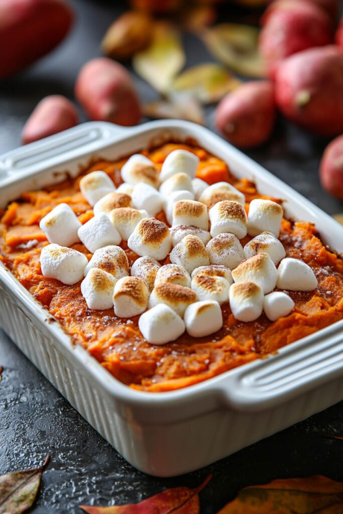 Sweet Potato Casserole with Marshmallow Topping - Thanksgiving Recipes