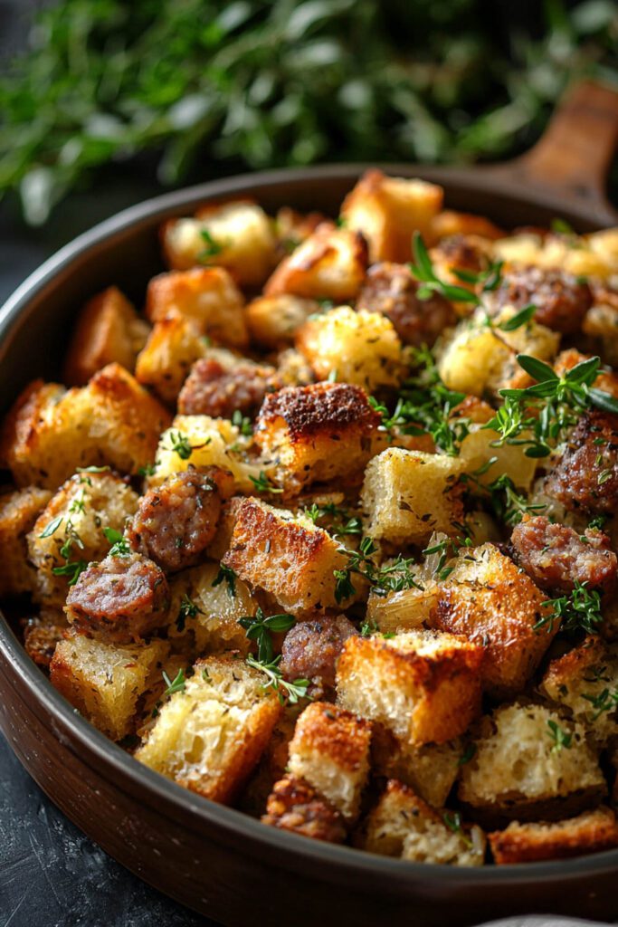 Herb Stuffing with Sausage - Thanksgiving Recipes