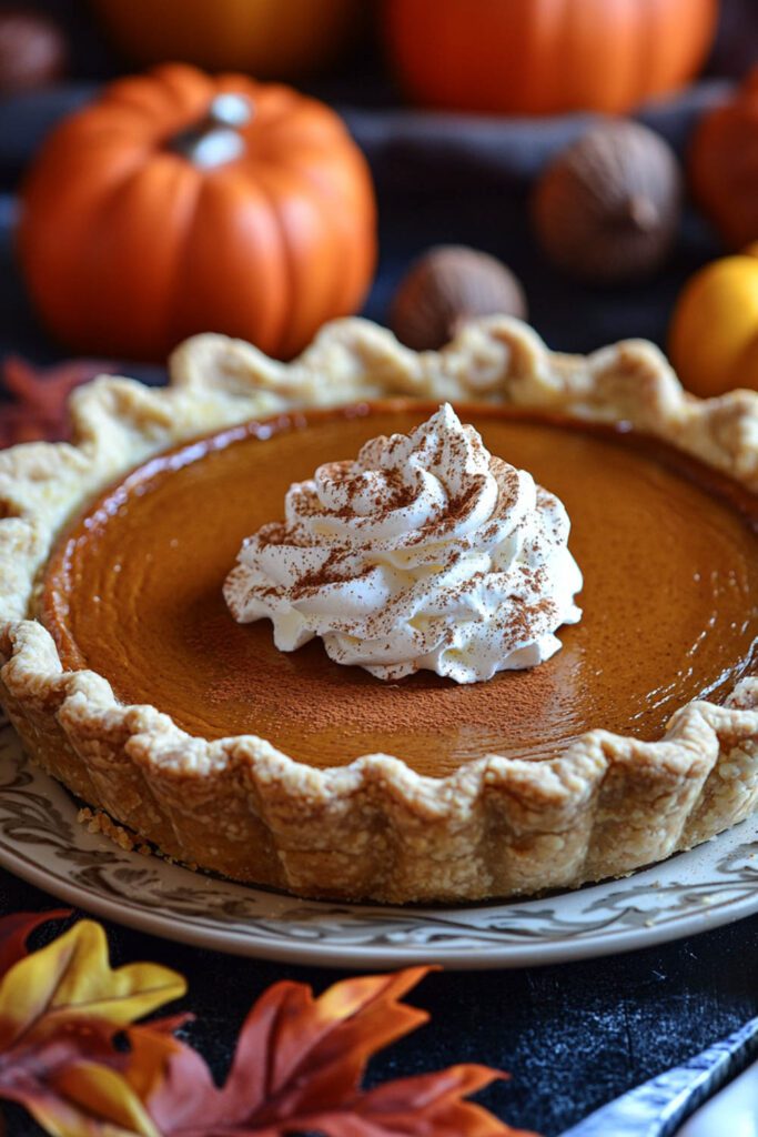 Pumpkin Pie with Spiced Whipped Cream - Thanksgiving Recipes