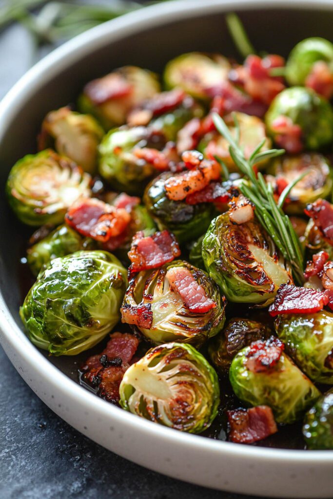 Roasted Brussels Sprouts with Bacon - Thanksgiving Recipes