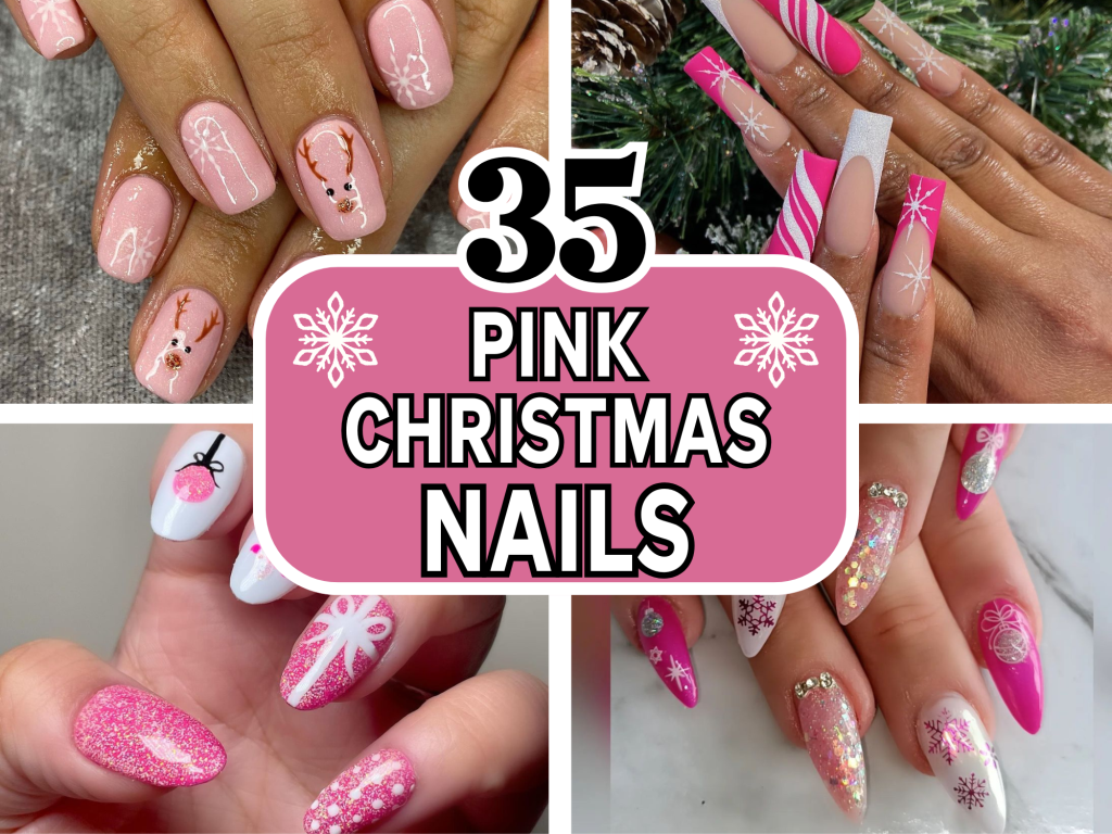 35 Pink Christmas Nails You Need to Try This December